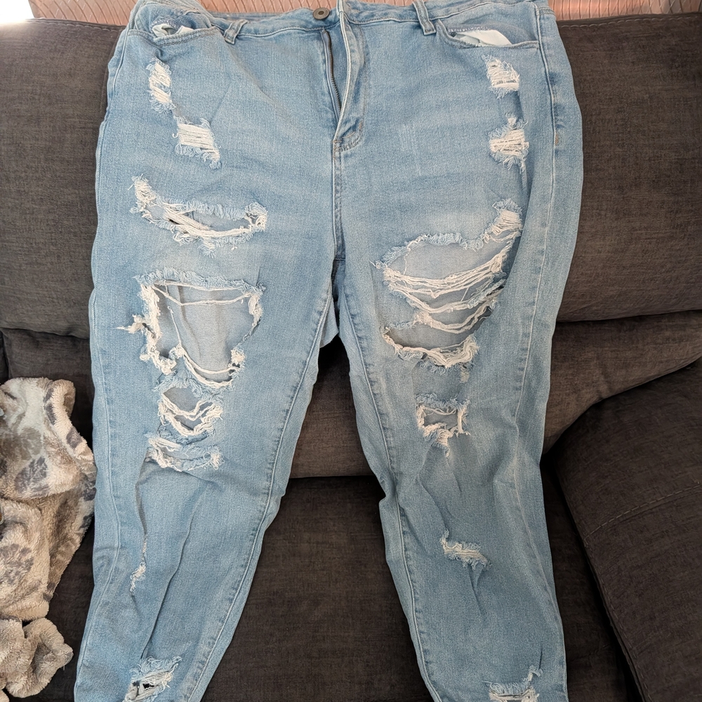 Rue21 Light Blue Distressed Boyfriend Jeans